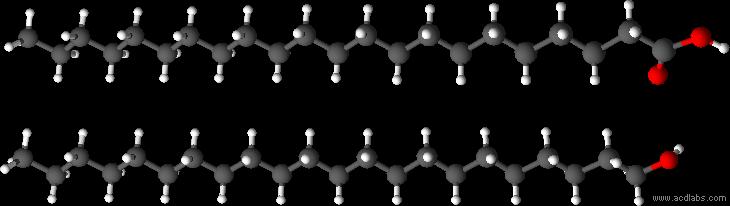 Molecular structures of the molecules that create structure in oleogel based moisturizers